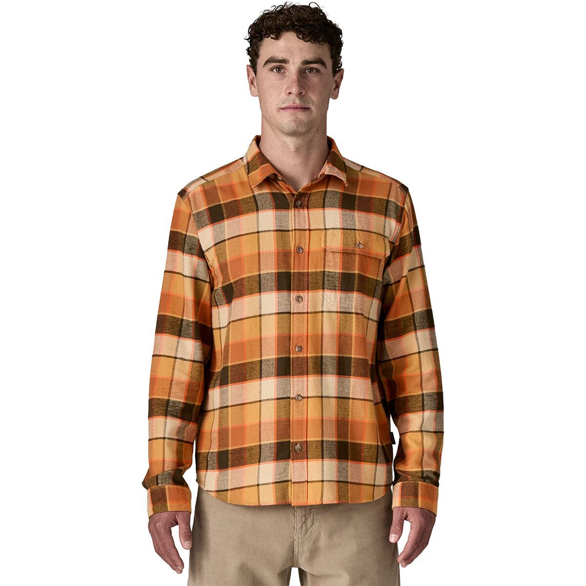 Image of Patagonia Long-Sleeve Cotton in Conversion Fjord Flannel Shirt - Men's Rocky: Otter Brown, M