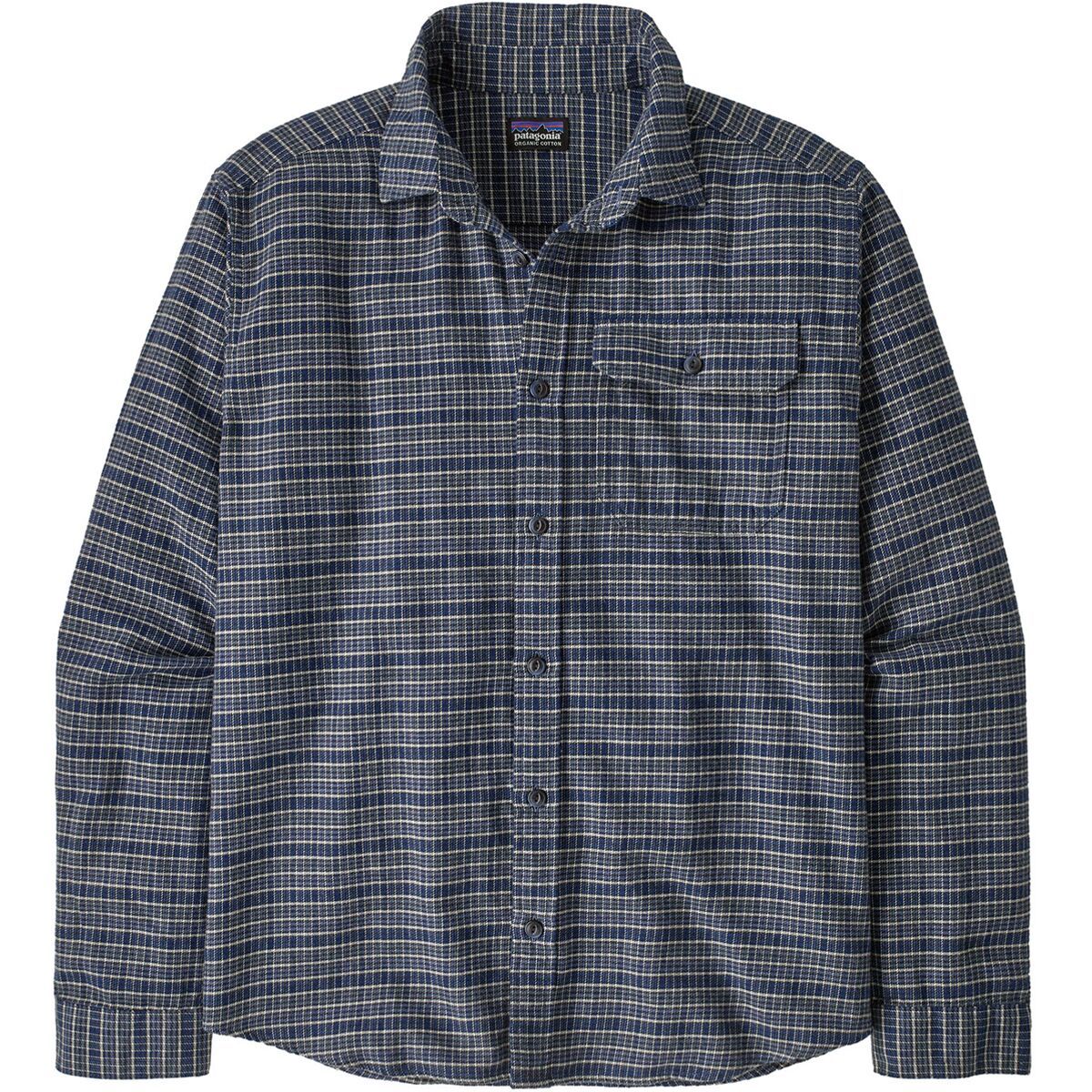 Image of Patagonia Long-Sleeve Cotton in Conversion Fjord Flannel Shirt - Men's Tracks: Sunken Blue, XXL