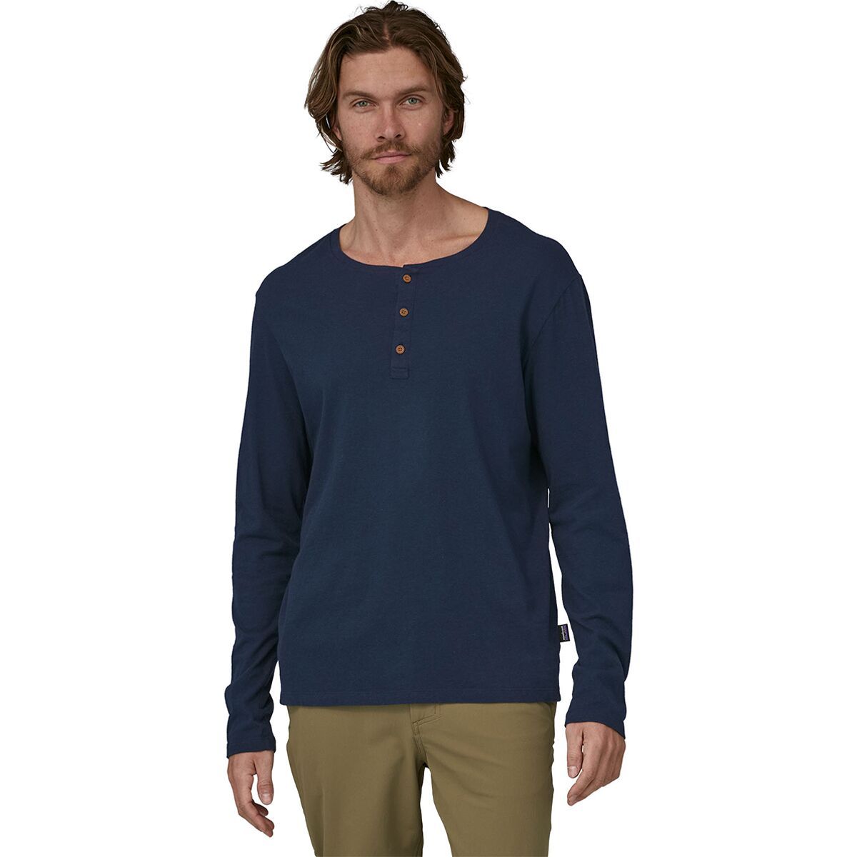 Image of Patagonia Long-Sleeved Daily Henley - Men's New Navy, XXL