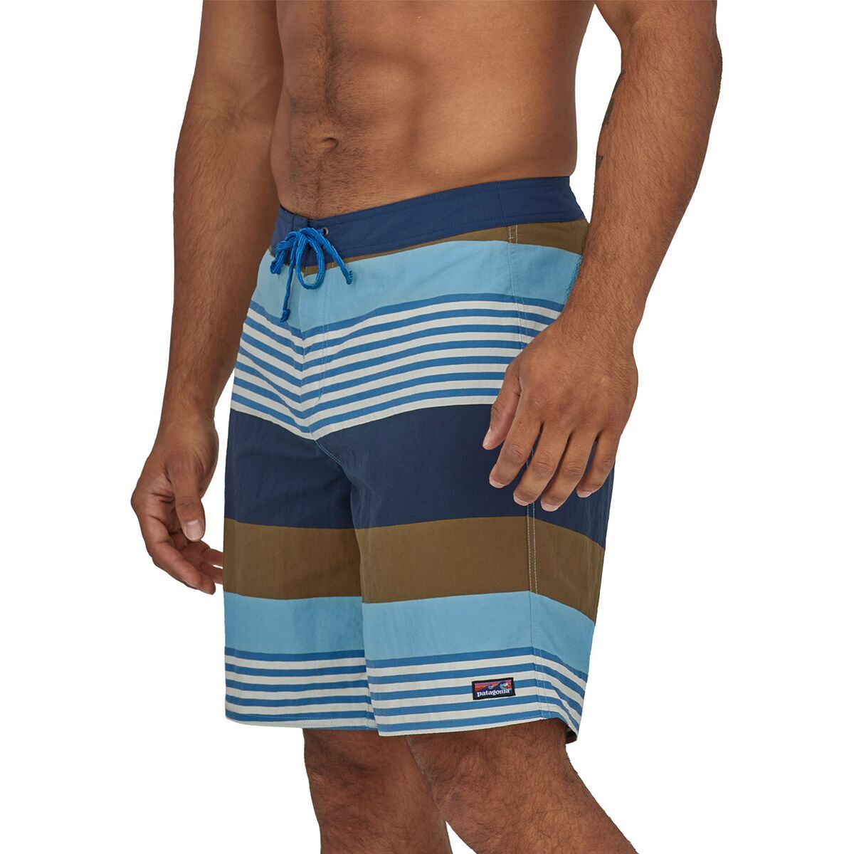 Patagonia Wavefarer 19in Boardshort - Men's Fitz Stripe/Lago Blue, 32