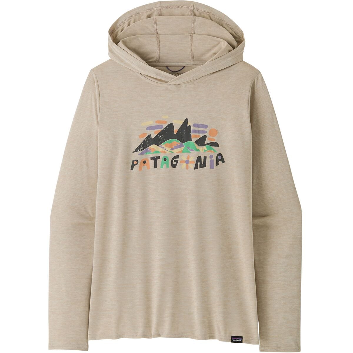 Image of Patagonia Capilene Cool Daily Graphic Hoodie - Women's Fitz Roy Superbloom: Pumice X-Dye, L