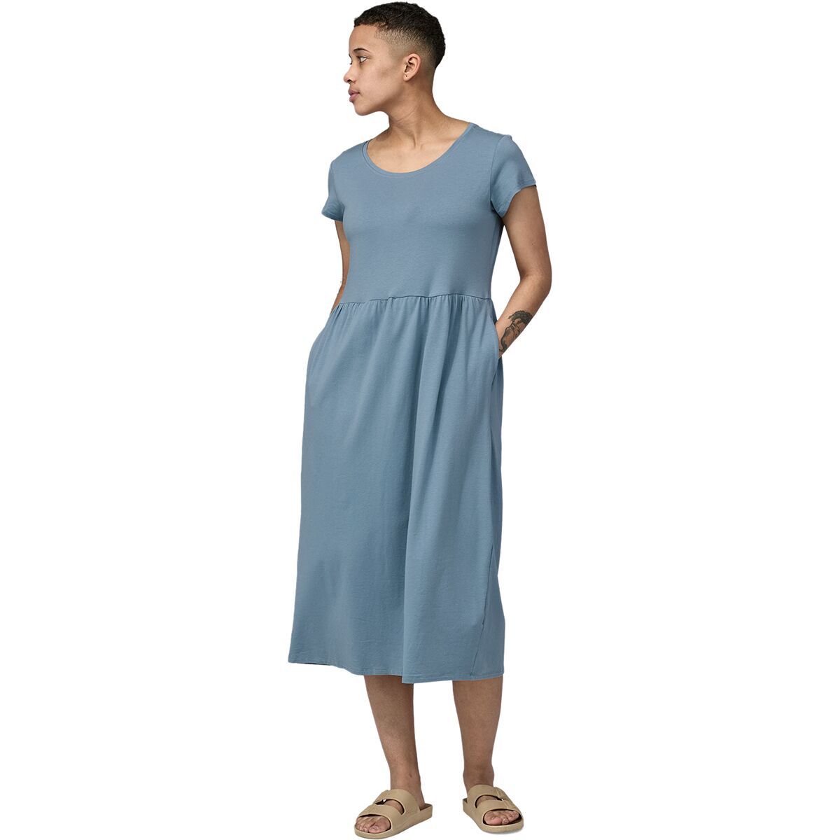 Patagonia Kamala T-Shirt Dress - Women's Light Plume Grey, XS