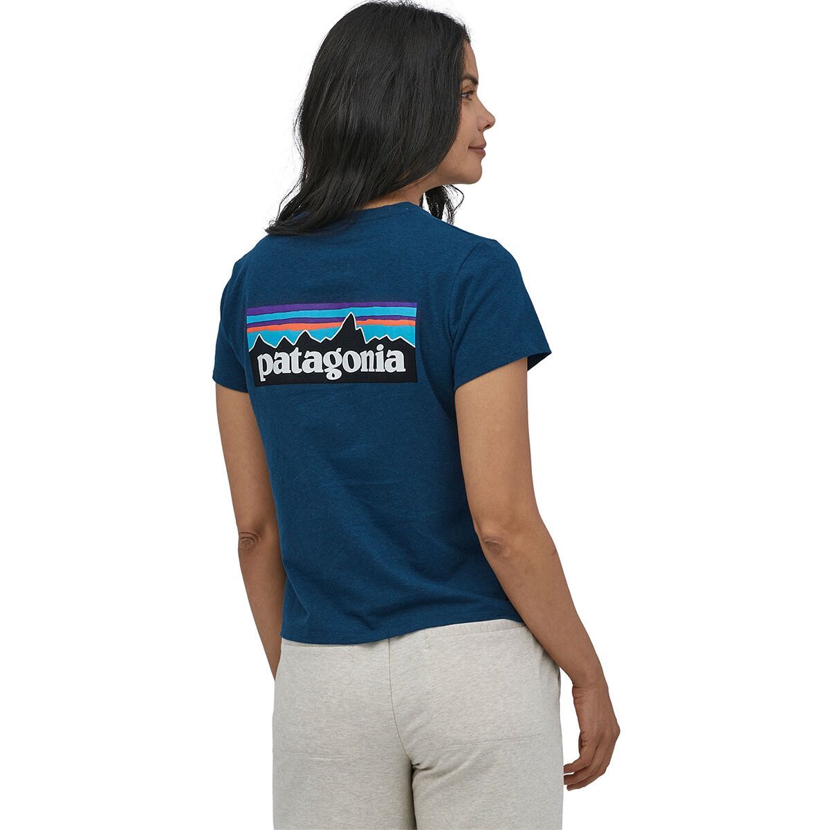 Patagonia P-6 Logo Crew T-Shirt - Women's Wavy Blue, XS