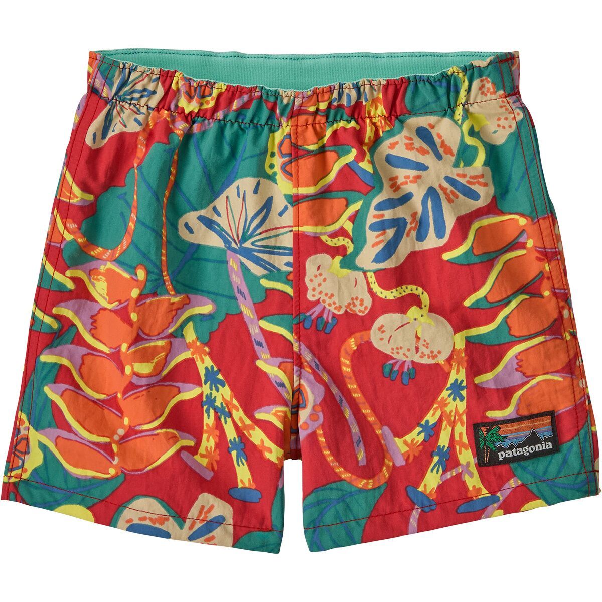 Image of Patagonia Baby Baggies Short - Toddlers' Tidal Threads: Tropiclimb Hot Ember, 4T