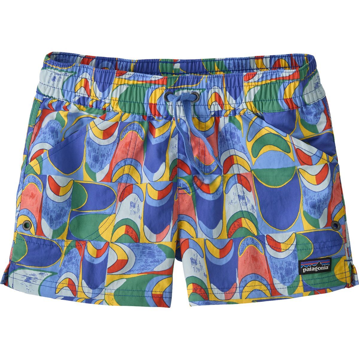 Image of Patagonia Costa Rica Baggies Short - Kids' Swallowtail Geo: Eddy Blue, XL