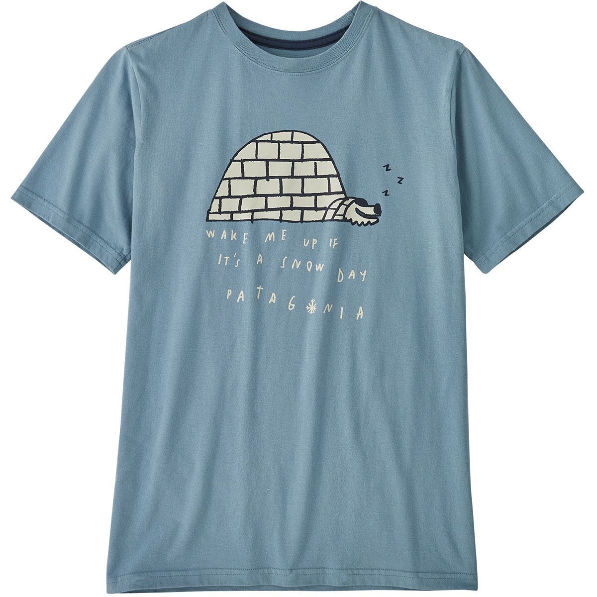 Patagonia Graphic Organic T-Shirt - Kids' Snow Snooze: Light Plume Grey, XS