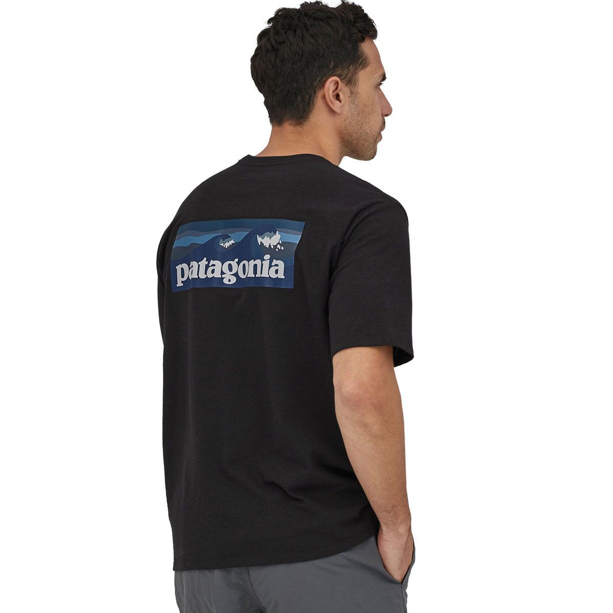 Image of Patagonia Boardshort Logo Pocket Responsibili-Tee - Men's Ink Black, XL