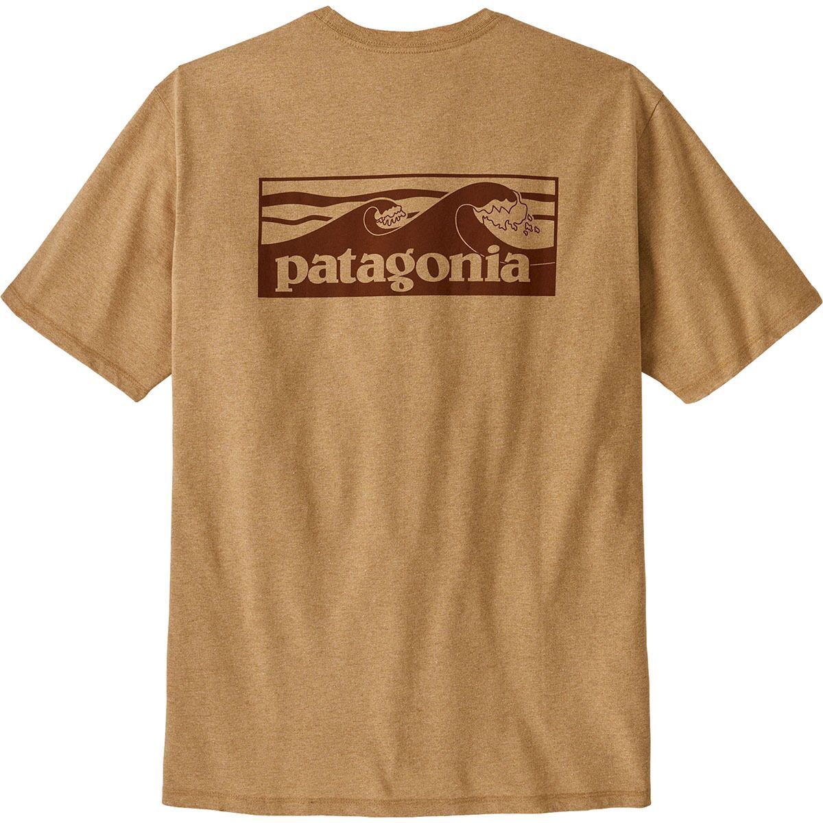 Image of Patagonia Boardshort Logo Pocket Responsibili-Tee - Men's Talon Gold, L