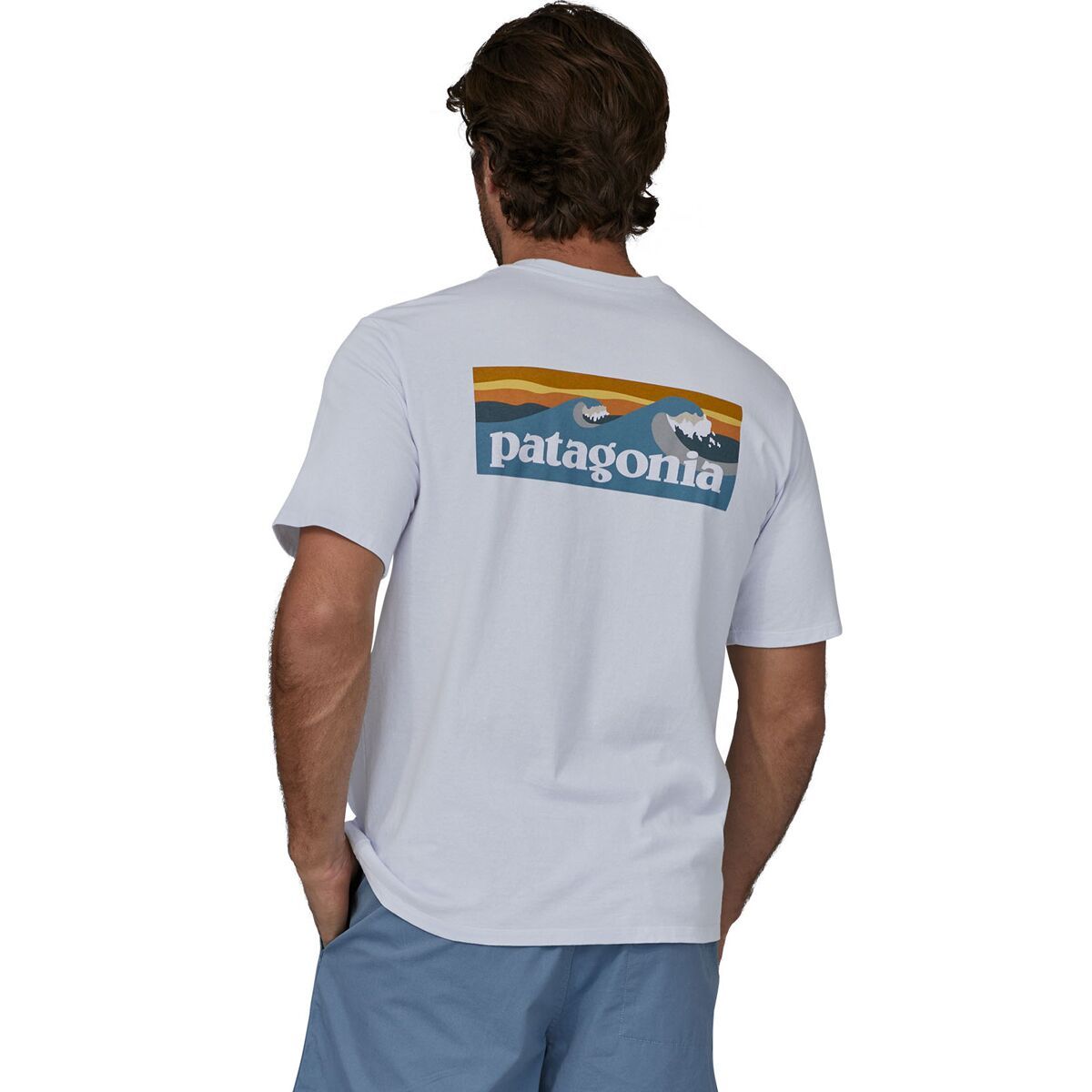 Image of Patagonia Boardshort Logo Pocket Responsibili-Tee - Men's White, L