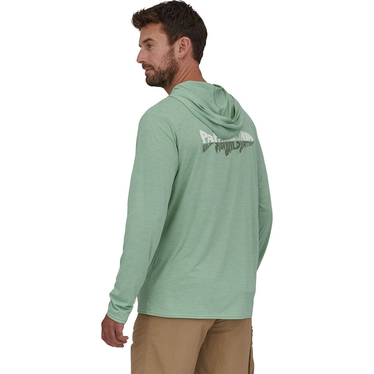 Patagonia Cap Cool Daily Graphic Relaxed Hoody Shirt - Men's Wild Waterline: Tea Green X-Dye, XS