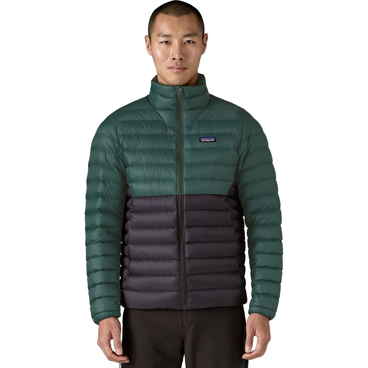 Image of Patagonia Down Sweater Jacket - Men's Cascade Green/Black, S