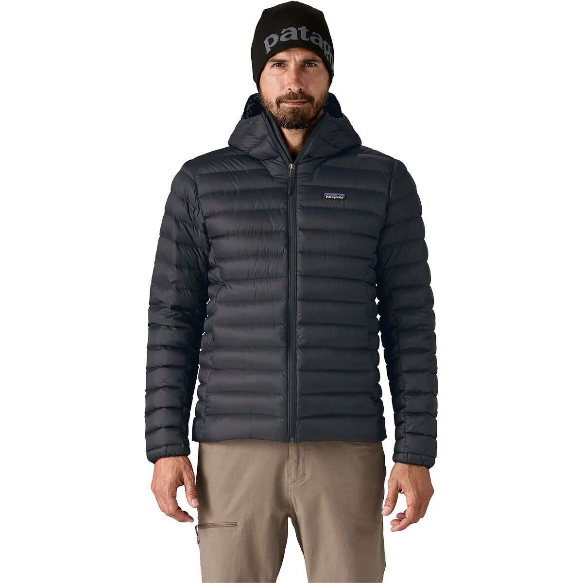 Image of Patagonia Down Sweater Hooded Jacket - Men's Black, S