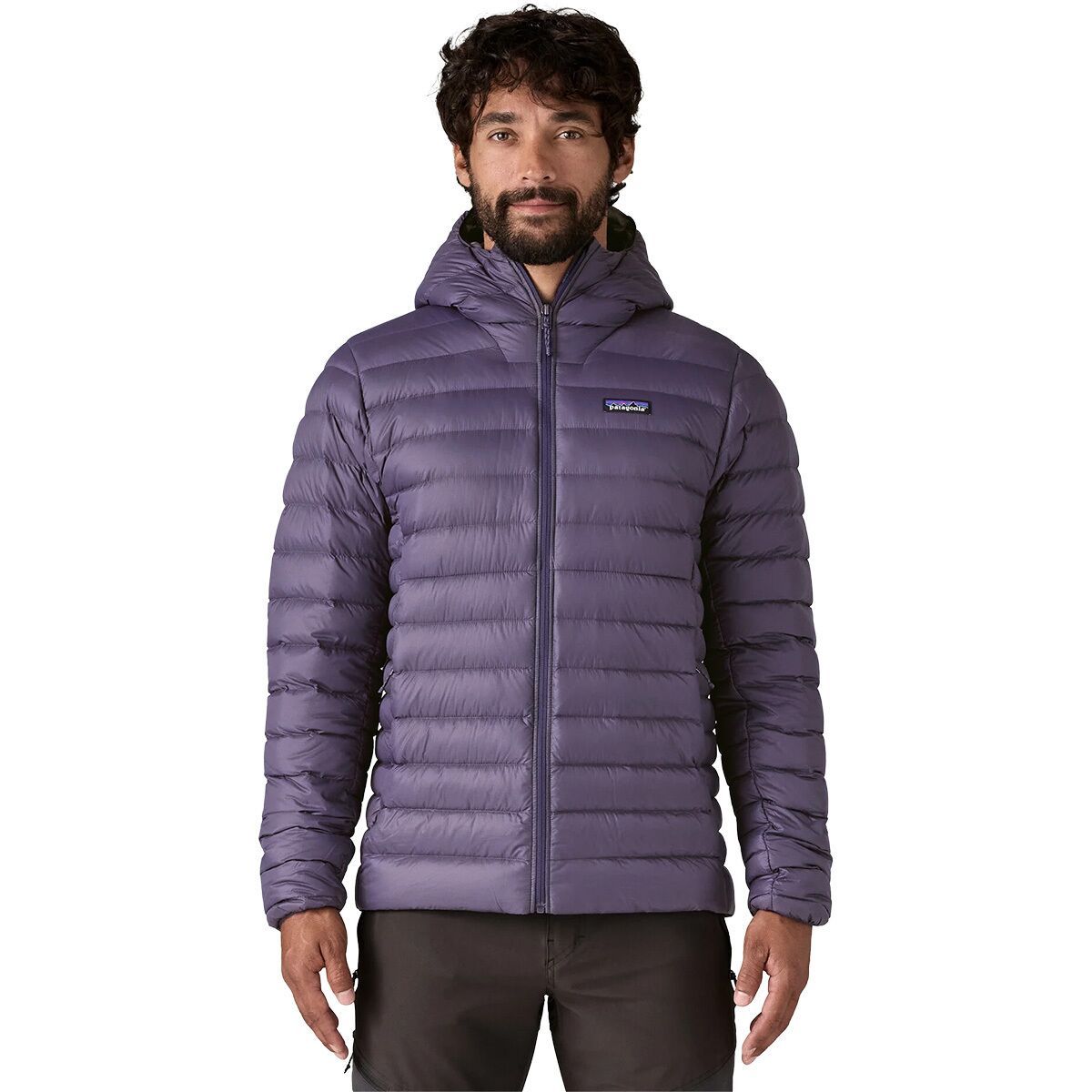 Image of Patagonia Down Sweater Hooded Jacket - Men's Plummet Purple, M