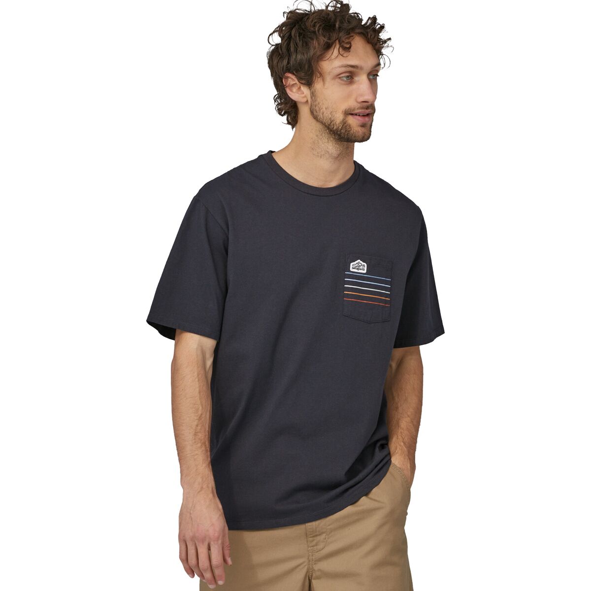 Patagonia Line Logo Ridge Stripe Organic Pocket T-Shirt - Men's product image