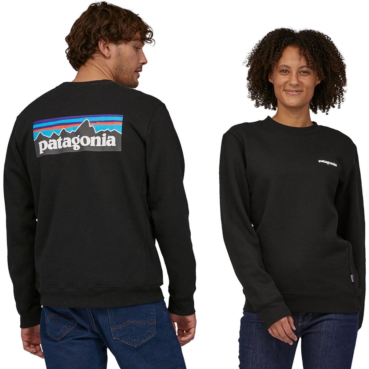 Image of Patagonia Logo Uprisal Crew Sweatshirt Black, L