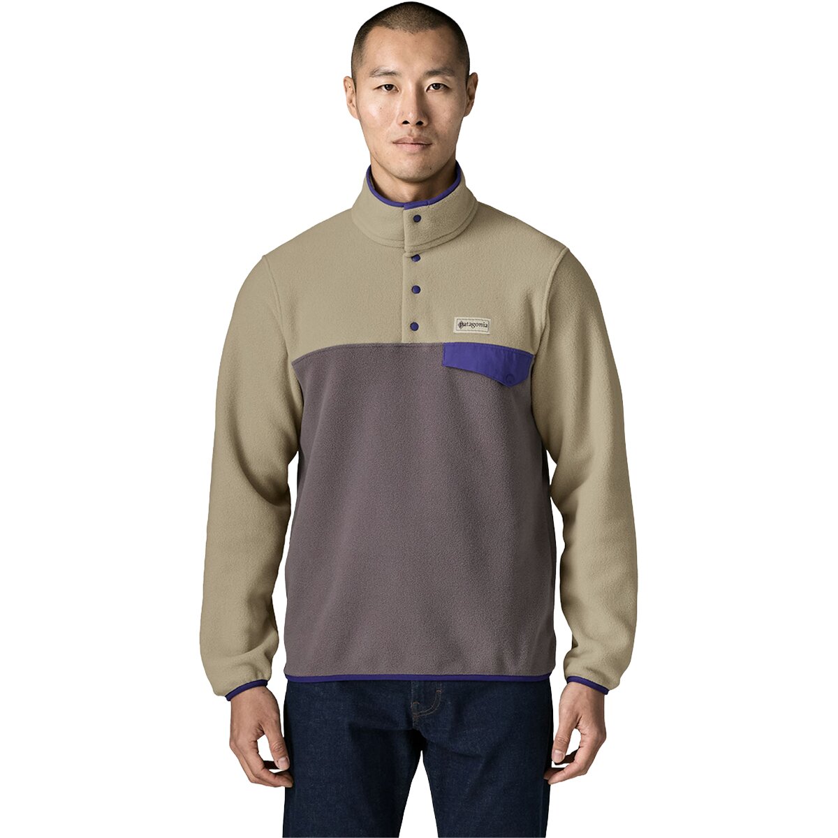 Image of Patagonia Lightweight Synchilla Snap-T Fleece Pullover - Men's May Grey, L