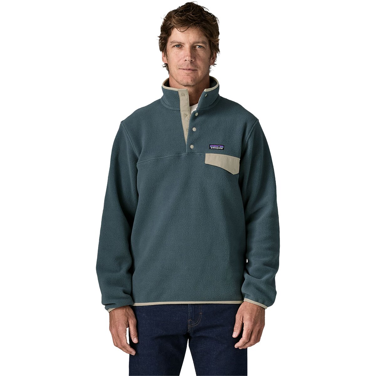 Image of Patagonia Lightweight Synchilla Snap-T Fleece Pullover - Men's Summit Blue, XL