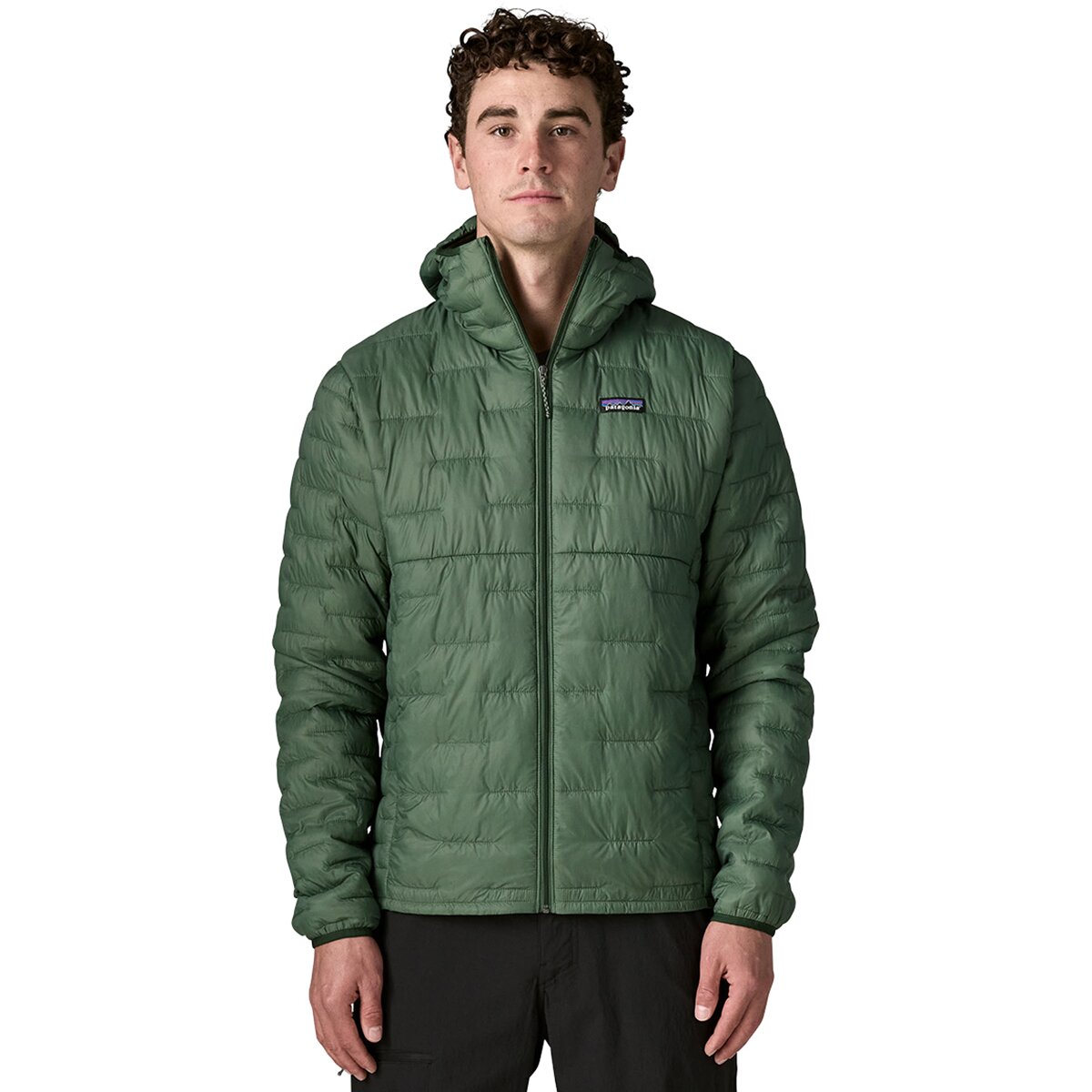 Image of Patagonia Micro Puff Hooded Insulated Jacket - Men's Canopy Green, XL