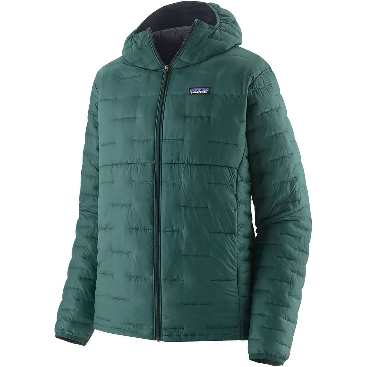 Image of Patagonia Micro Puff Hooded Insulated Jacket - Men's Cascade Green, XXL