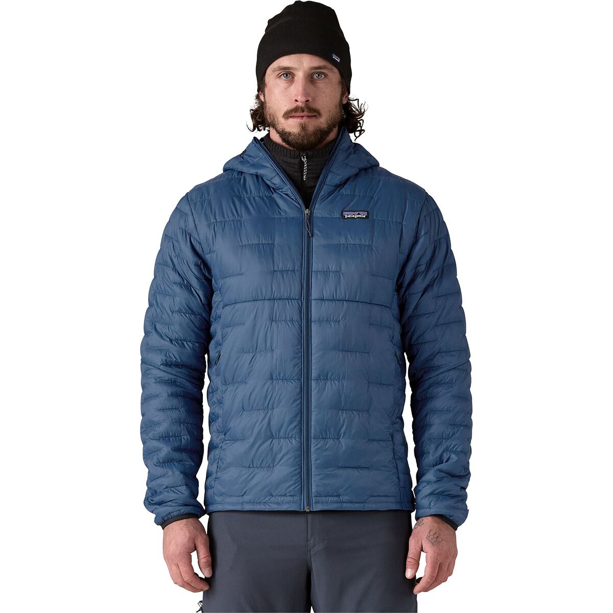 Image of Patagonia Micro Puff Hooded Insulated Jacket - Men's Clement Blue, XL