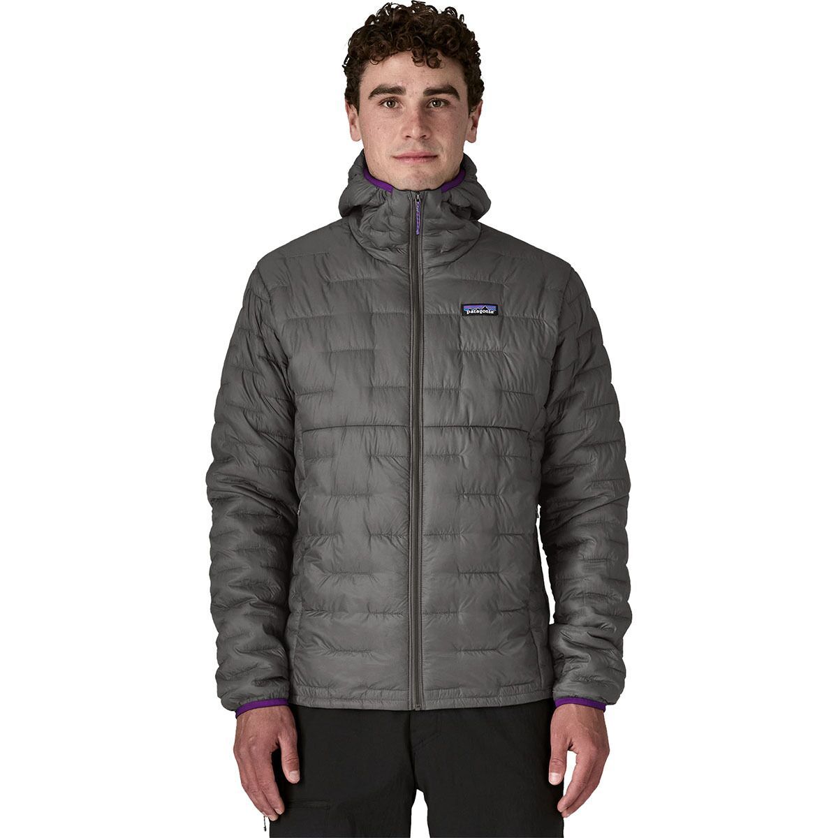 Image of Patagonia Micro Puff Hooded Insulated Jacket - Men's Forge Grey, XL