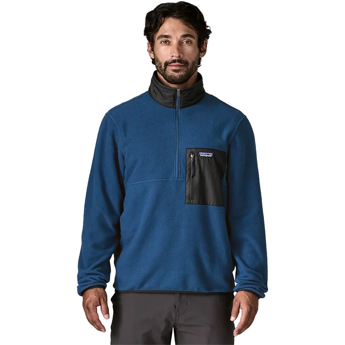 Image of Patagonia Microdini 1/2-Zip Pullover - Men's Clement Blue, S