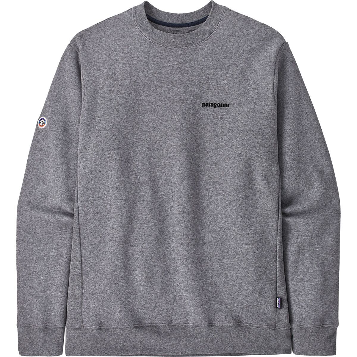 Image of Patagonia Fitz Roy Icon Uprisal Crew Sweatshirt Gravel Heather, S