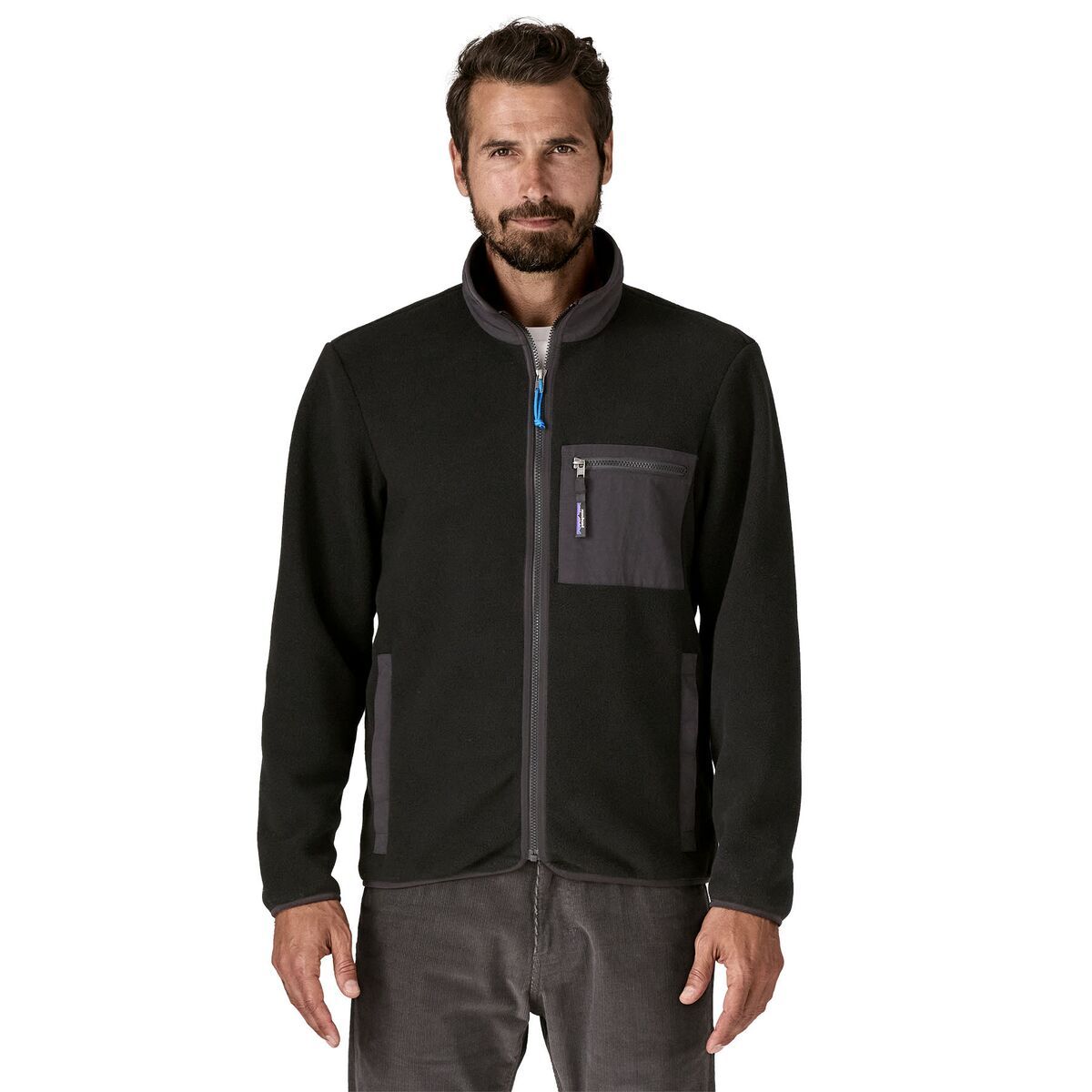 Image of Patagonia Classic Synchilla Fleece Jacket - Men's Black Solid, S
