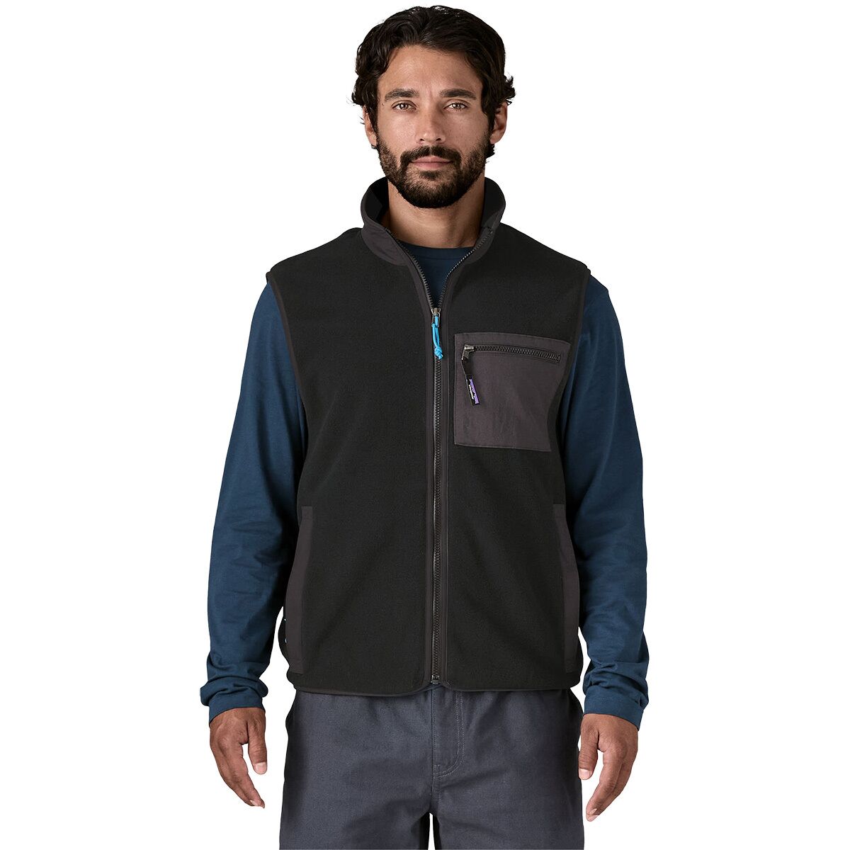 Image of Patagonia Classic Synchilla Fleece Vest - Men's Black Solid, XXL