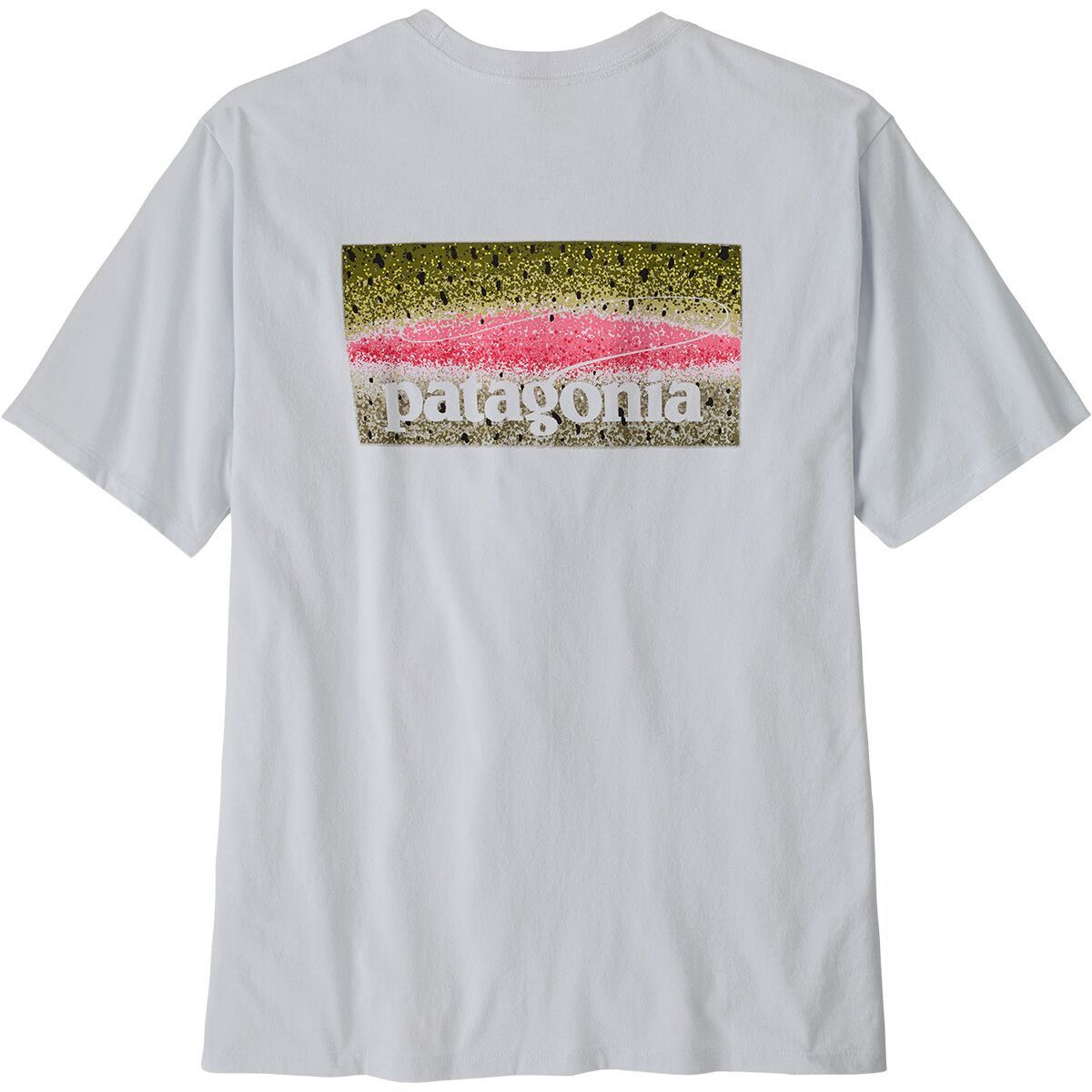 Image of Patagonia Take a Stand Responsibili-Tee Shirt - Men's Rainbow Run: White, M