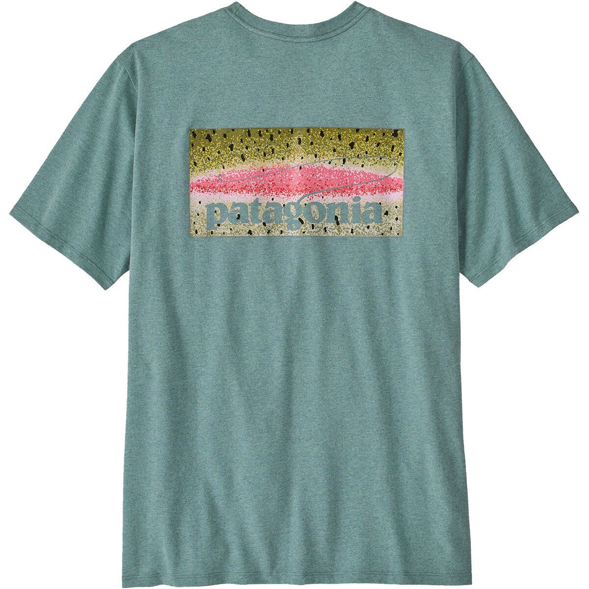 Image of Patagonia Take a Stand Responsibili-Tee Shirt - Men's Rainbow Run: Blue Sage, XXL