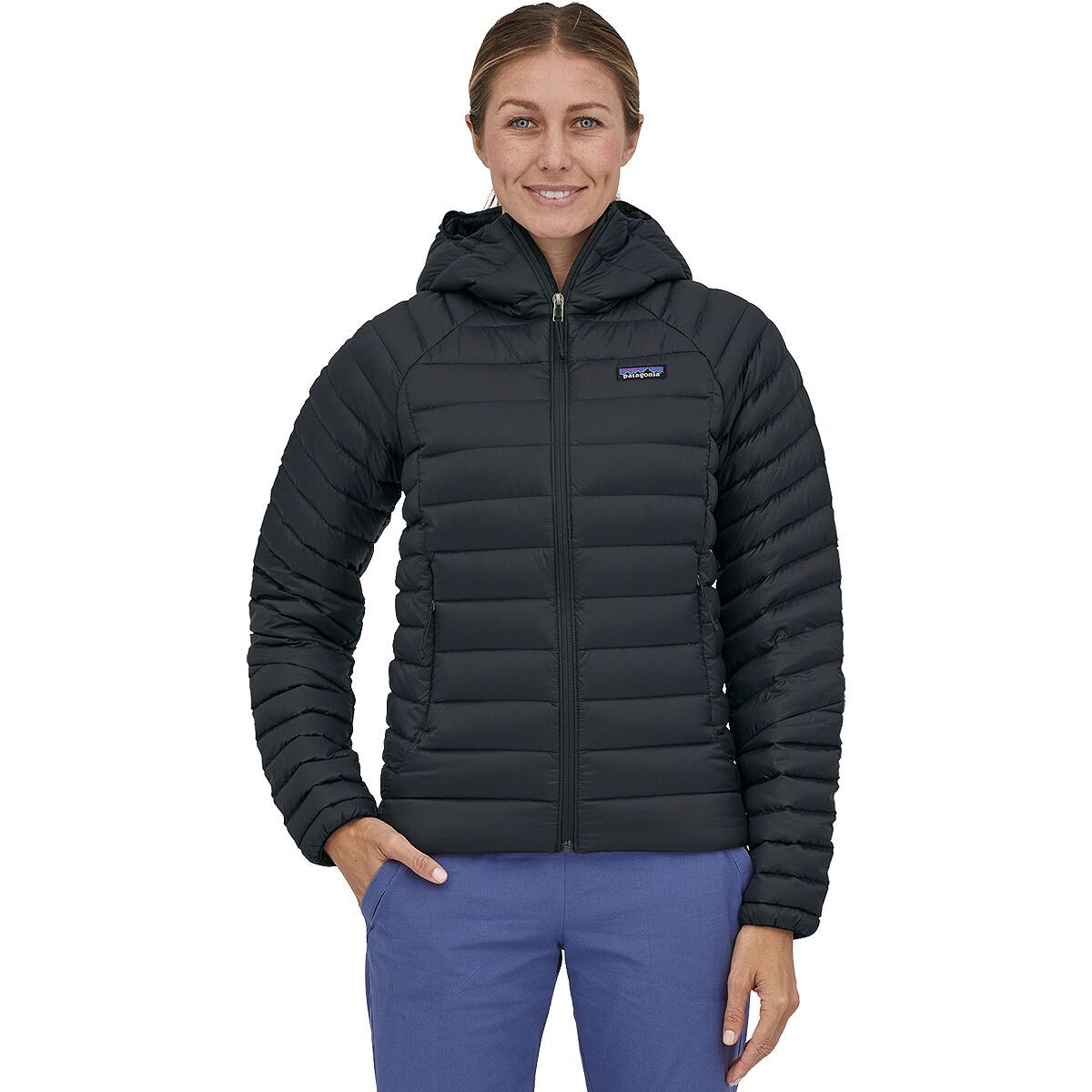 Image of Patagonia Down Sweater Full-Zip Hooded Jacket - Women's Black, XXS