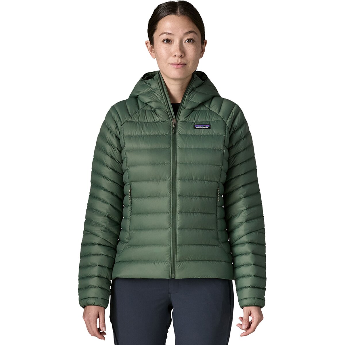 Image of Patagonia Down Sweater Hooded Jacket - Women's Canopy Green, S