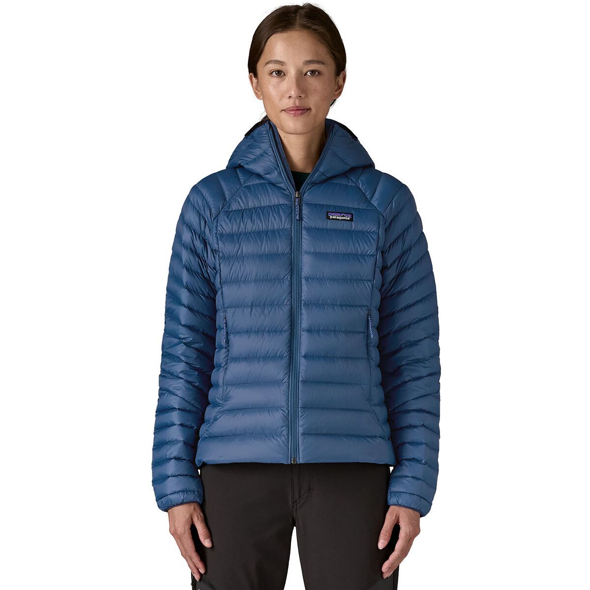 Image of Patagonia Down Sweater Full-Zip Hooded Jacket - Women's Clement Blue, XL