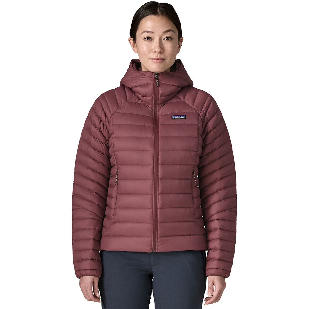 Image of Patagonia Down Sweater Hooded Jacket - Women's Dark Ruby, XL