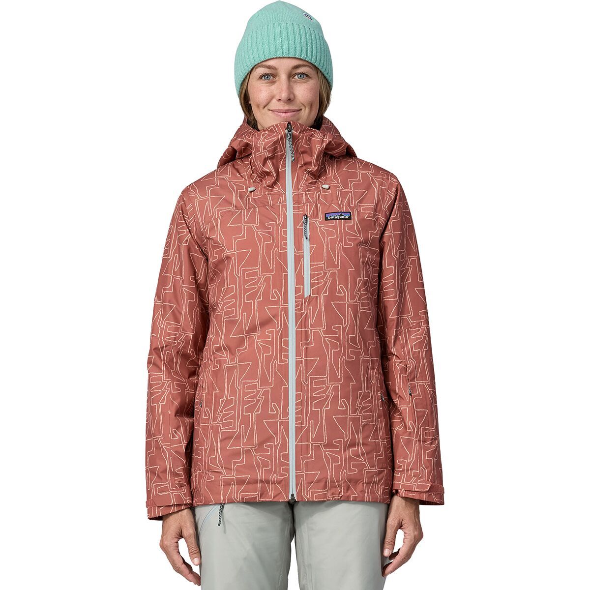 Image of Patagonia Insulated Powder Town Jacket - Women's Passage/Burl Red, XS