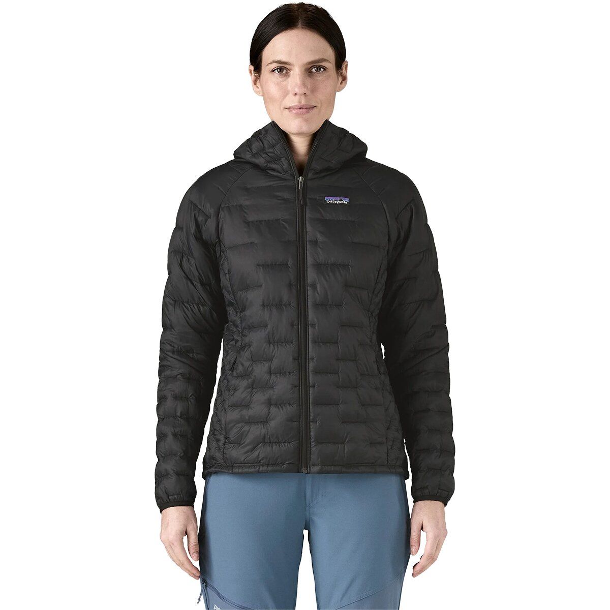 Image of Patagonia Micro Puff Hooded Insulated Jacket - Women's Black, XL