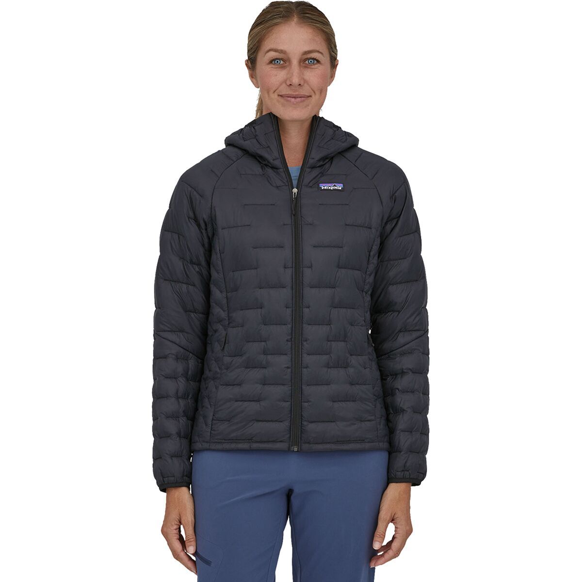 Image of Patagonia Micro Puff Hooded Insulated Jacket - Women's Black, XL
