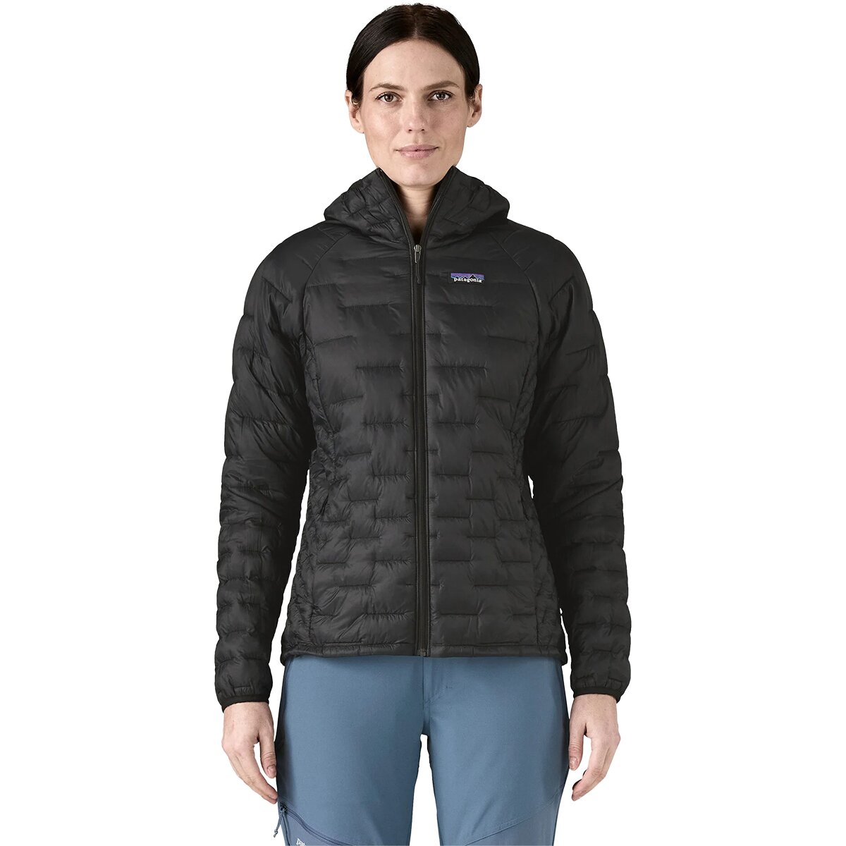 Image of Patagonia Micro Puff Hooded Insulated Jacket - Women's Black, XS
