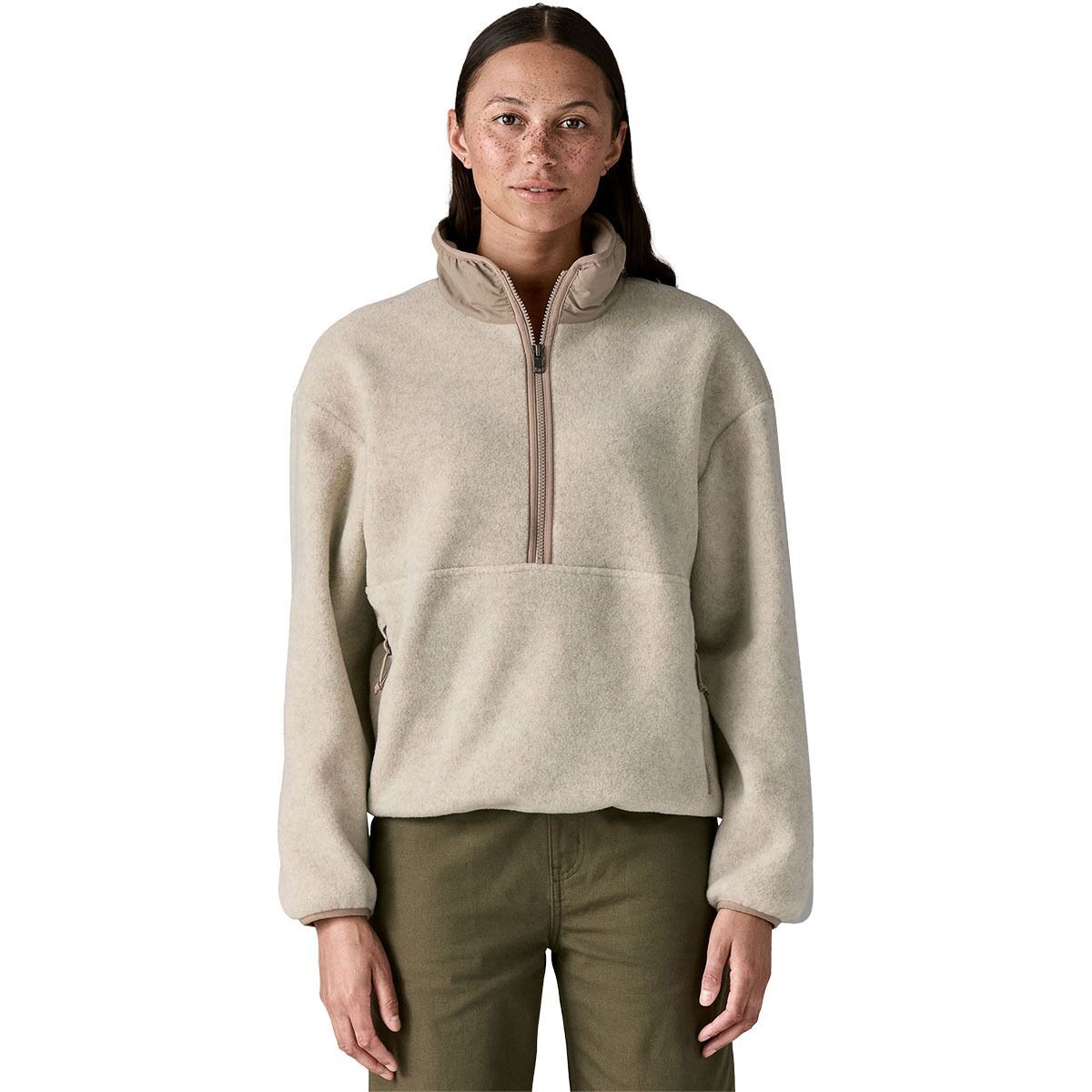 Image of Patagonia Synchilla Marsupial Fleece - Women's Oatmeal Heather/Seabird Grey, XL