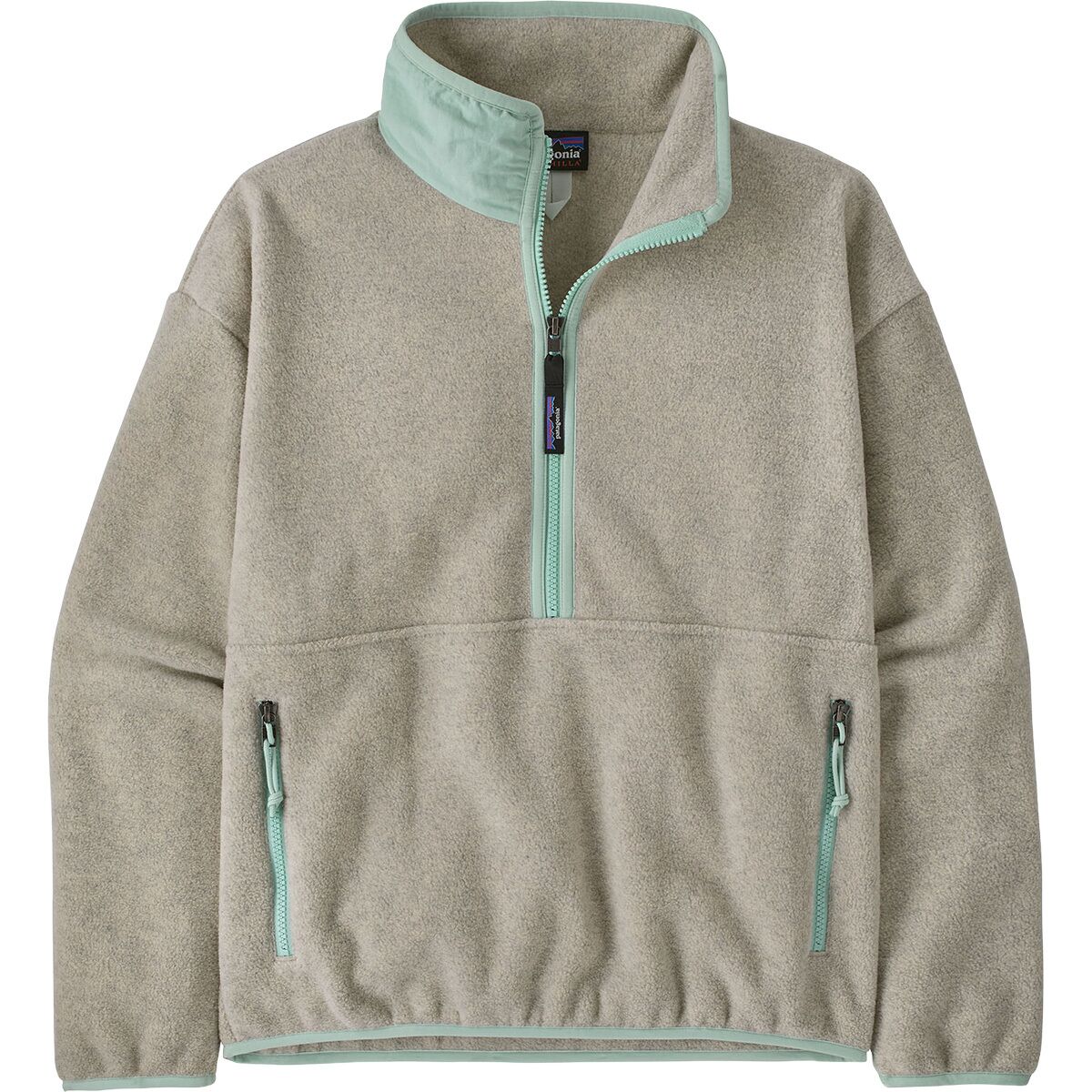 Image of Patagonia Synchilla Marsupial Fleece Pullover Jacket - Women's Oatmeal Heather/Thin Ice, XS