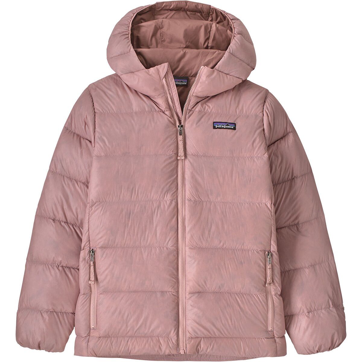 Image of Patagonia Hi-Loft Down Sweater Hoodie - Kids' Fuzzy Mauve, L