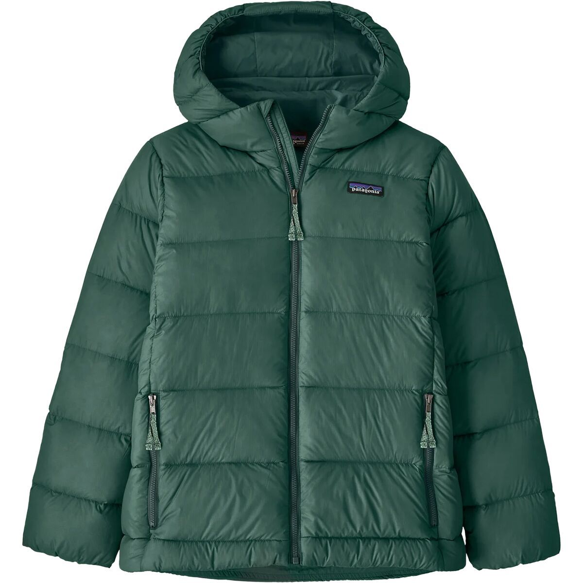 Image of Patagonia Hi-Loft Down Sweater Hoodie - Toddlers' Cascade Green, 4T