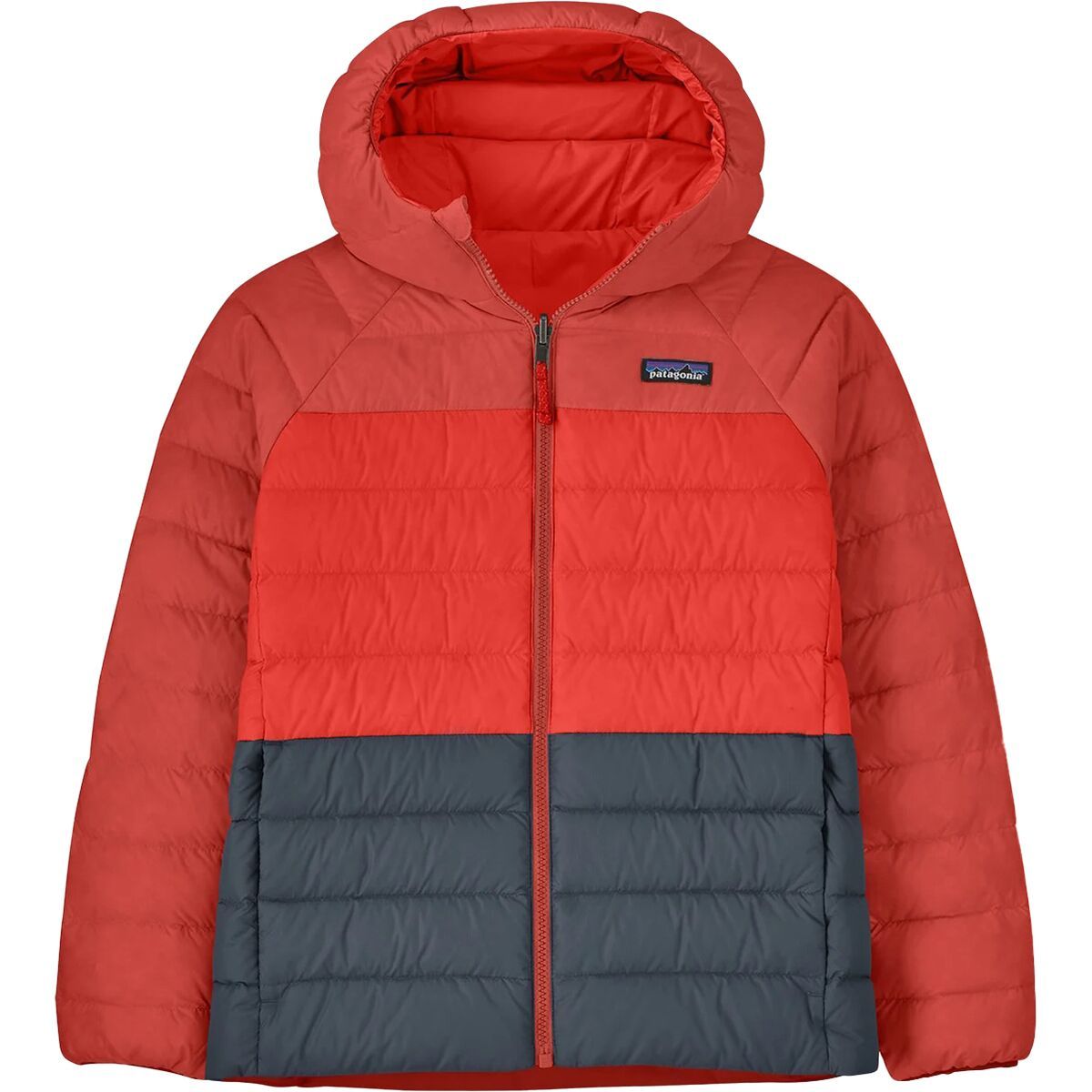 Image of Patagonia Reversible Down Sweater Hoodie - Kids' Amanita Red, M