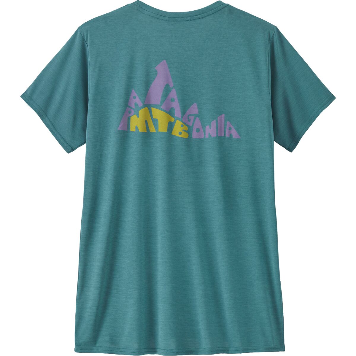 Image of Patagonia Cap Cool Daily Graphic Shirt - Lands - Women's Berm Logo: Wetland Blue X-Dye, S