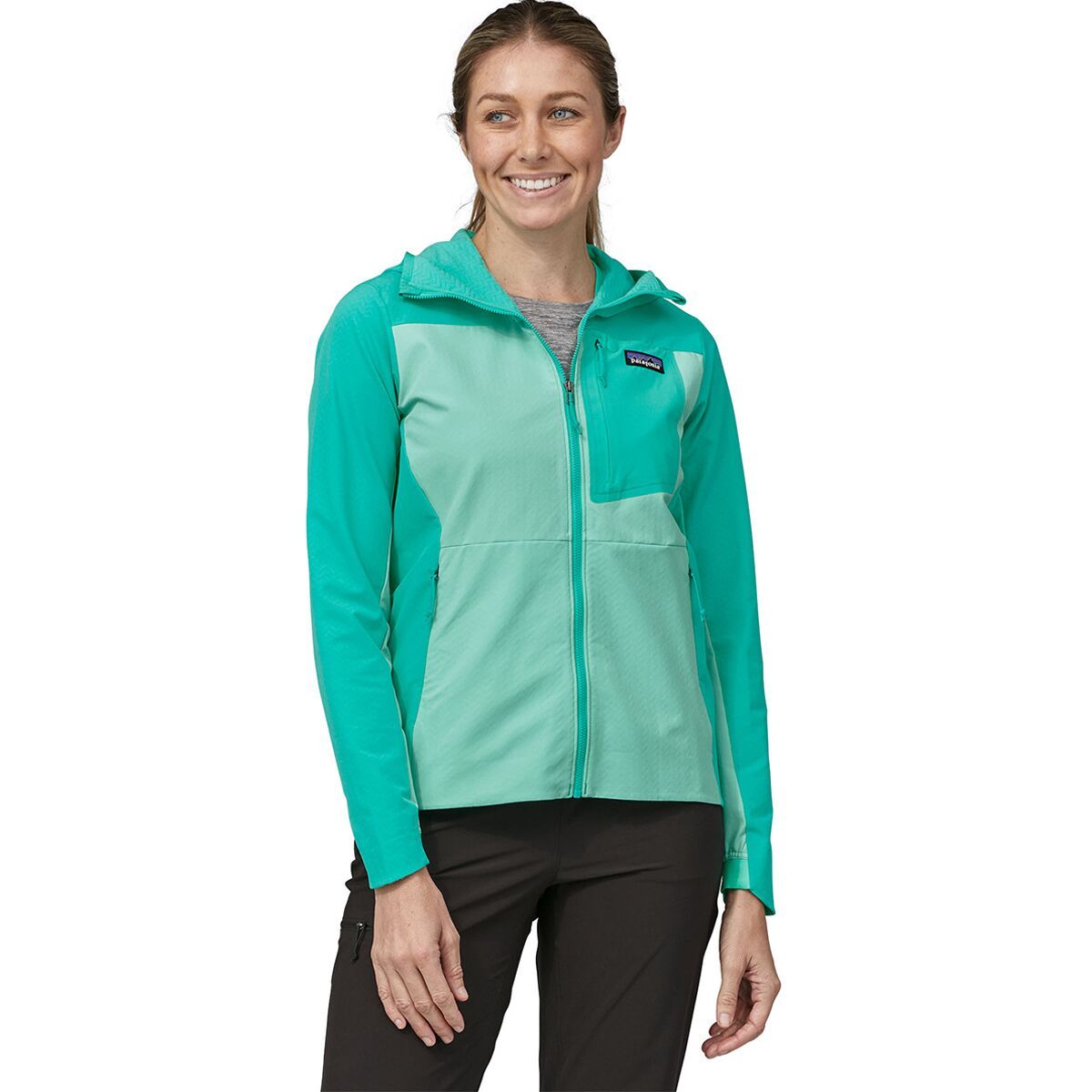 Patagonia R1 CrossStrata Hoodie - Women's Early Teal, L