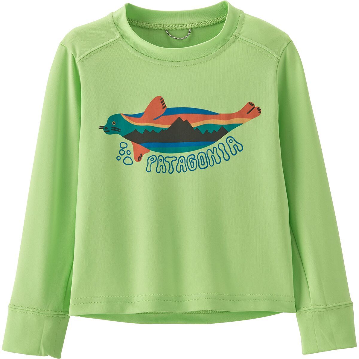 Patagonia Capilene Silkweight Long-Sleeve Crew - Infants' Flipper Fitz/Salamander Green, 18M