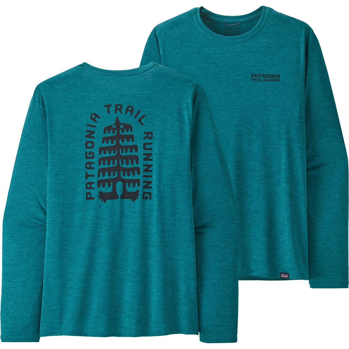 Patagonia Long-Sleeved Capilene Cool Daily Graphic Shirt - Men's Tree Trotter / Belay Blue X-Dye L