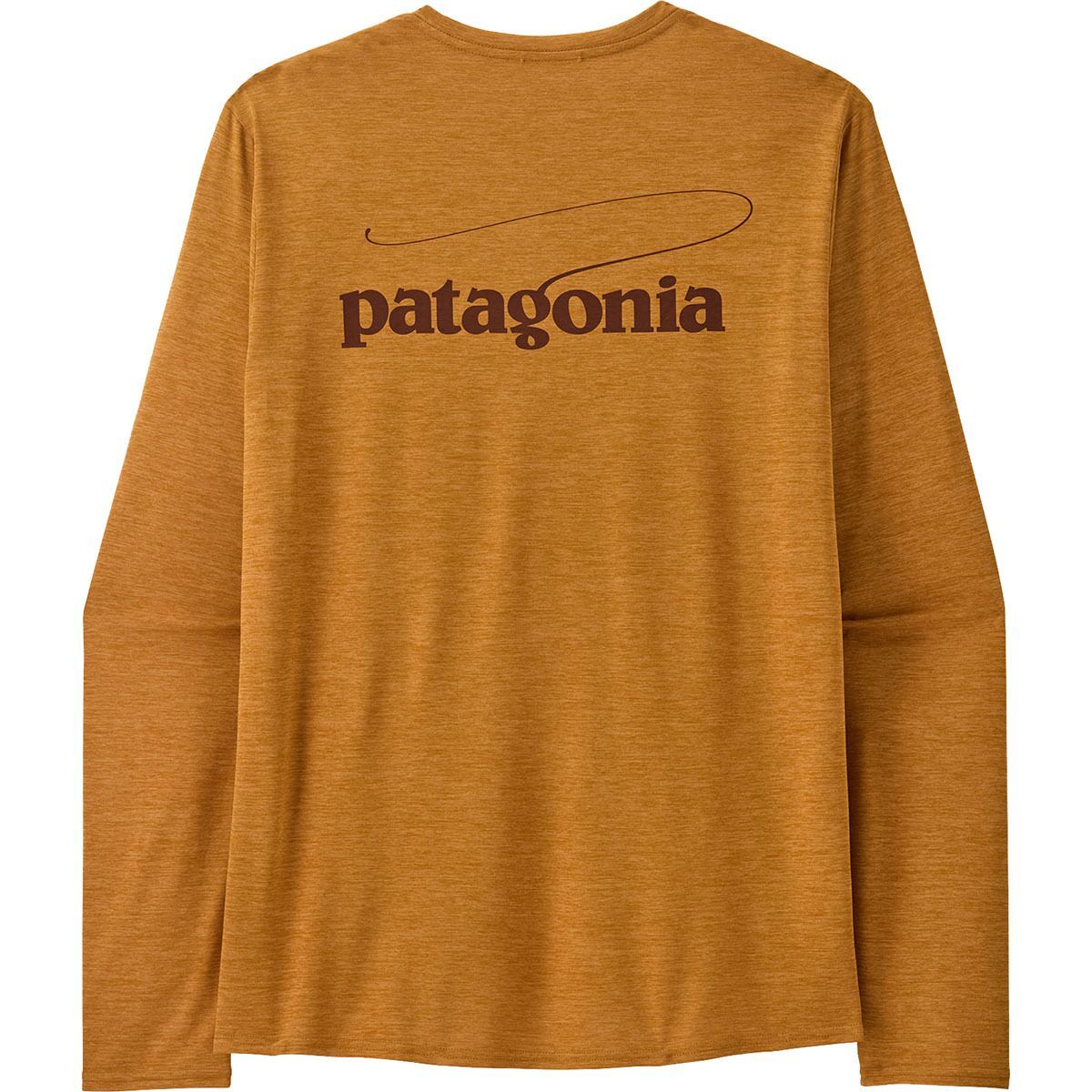 Image of Patagonia Cap Cool Daily Graphic Long-Sleeve Shirt - Waters - Men's Casting Logo: Talon Gold X-Dye, S