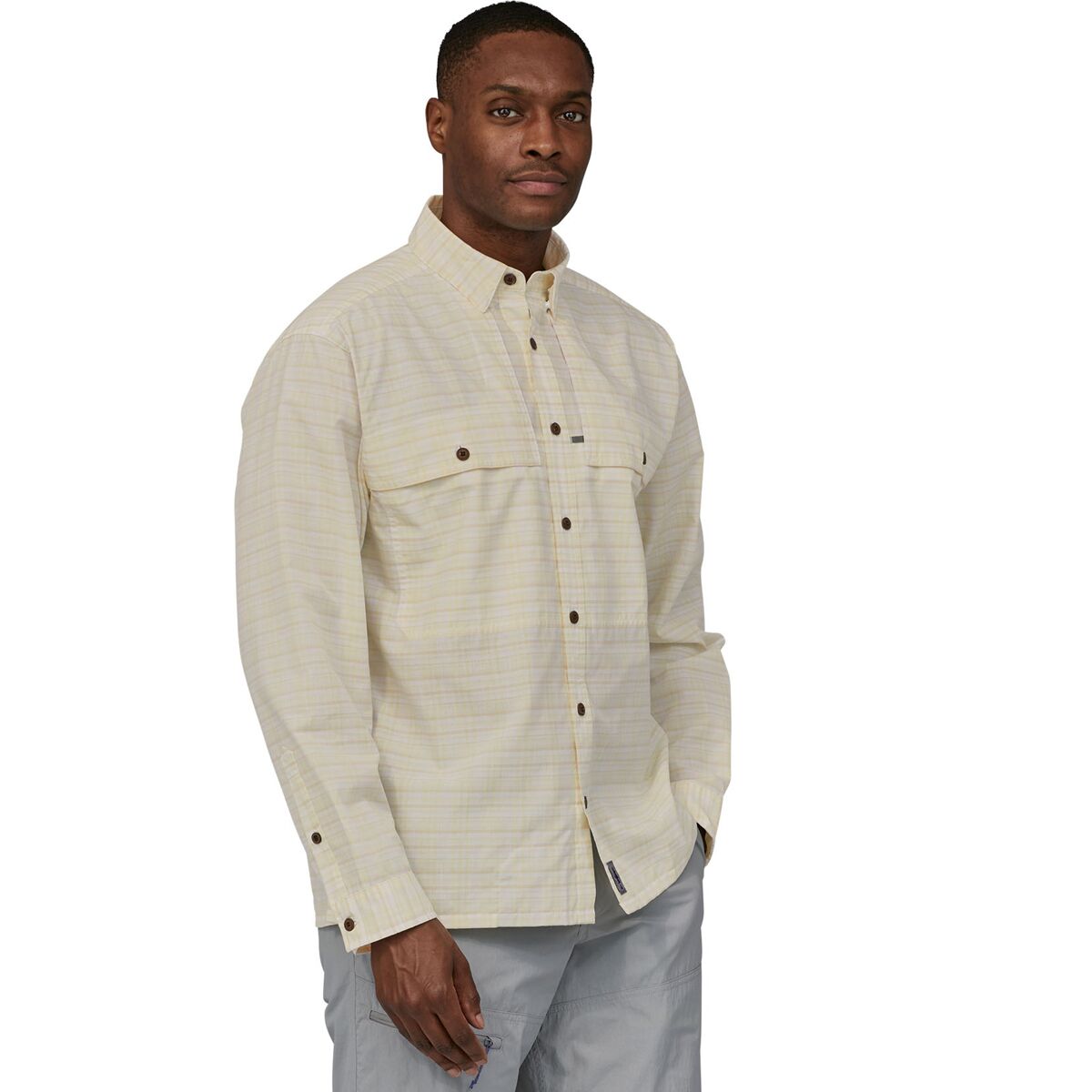 Patagonia Men's Long-Sleeved Island Hopper Shirt Down River: White / L